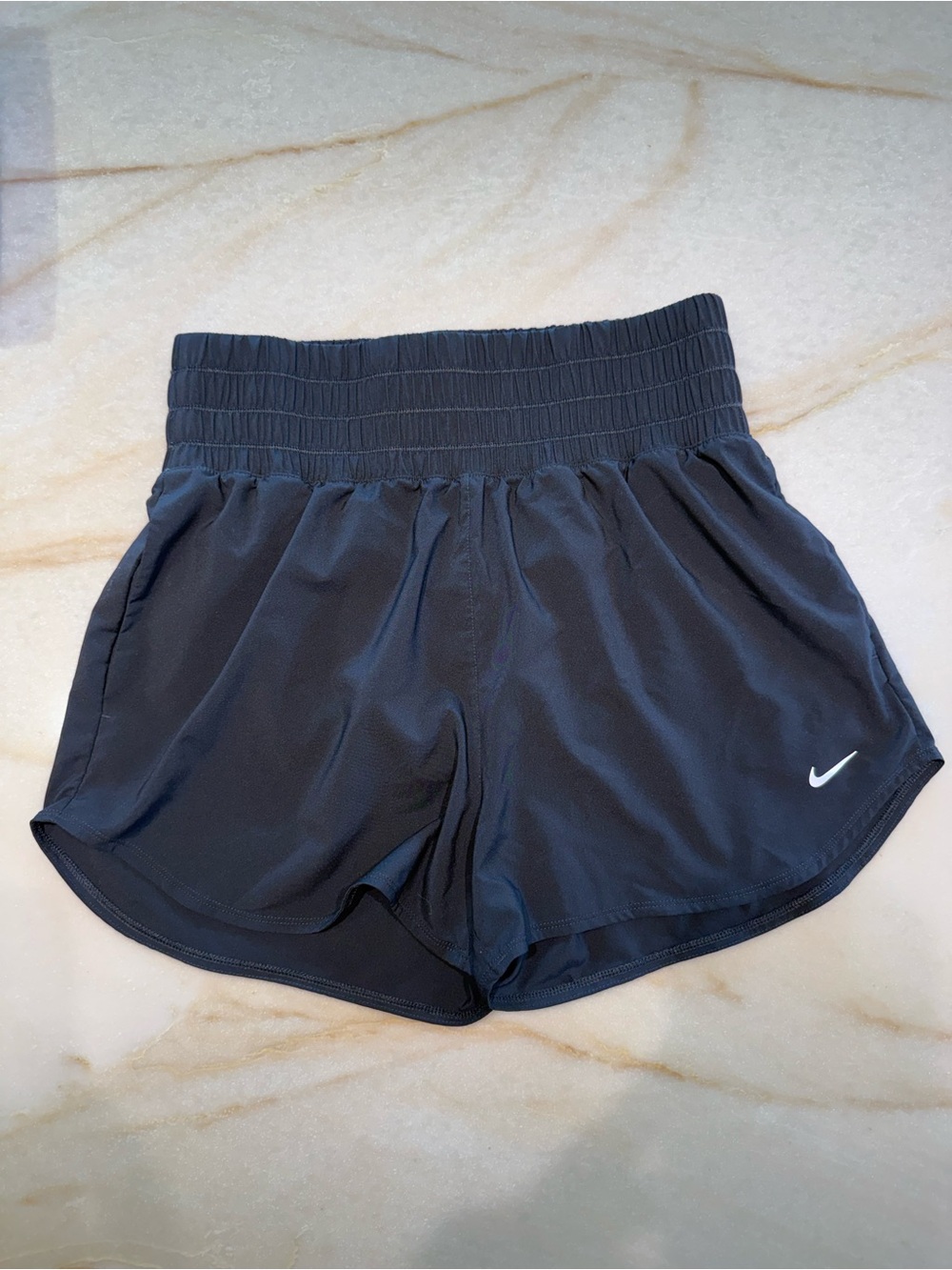Nike Women's Black Athletic Smocked-Waist Running Shorts
